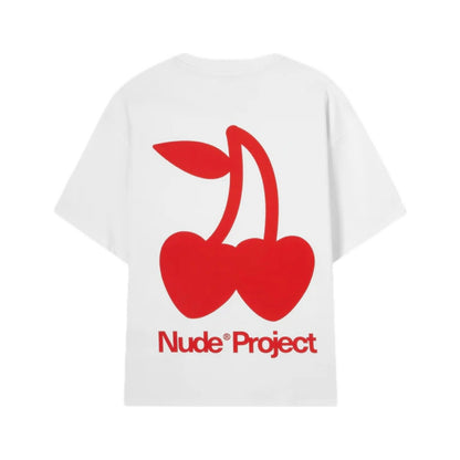 Polera Nude Cherry Logo Tee White