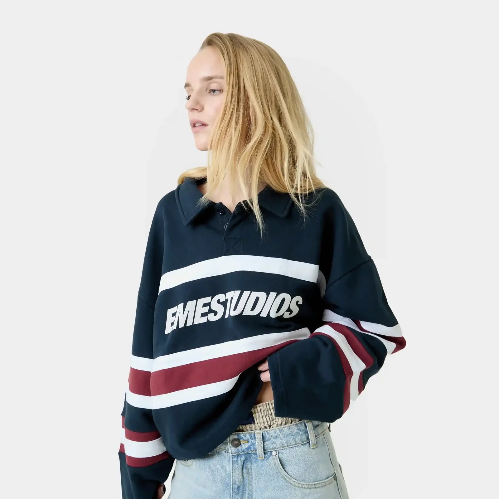 Poleron Eme Studios Bachatas Navy Polo
