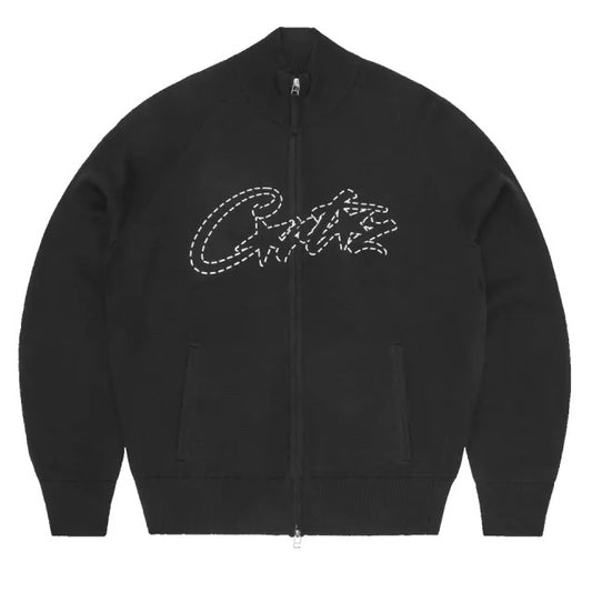 Sweater Corteiz Allstarz Knit Zip Up Black