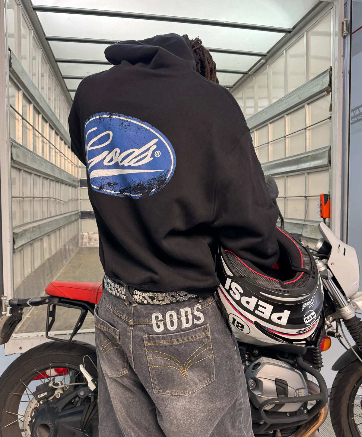 Poleron Fake Gods Spark Cropped Hoodie Black