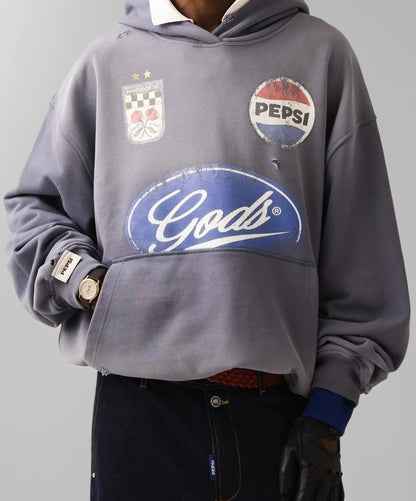 Poleron Fake Gods Pitstop Cropped Hoodie Grey