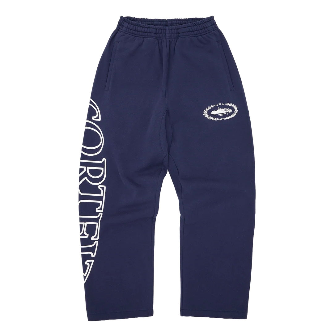 Pantalon Corteiz Superior Royale Open Hem Navy/White