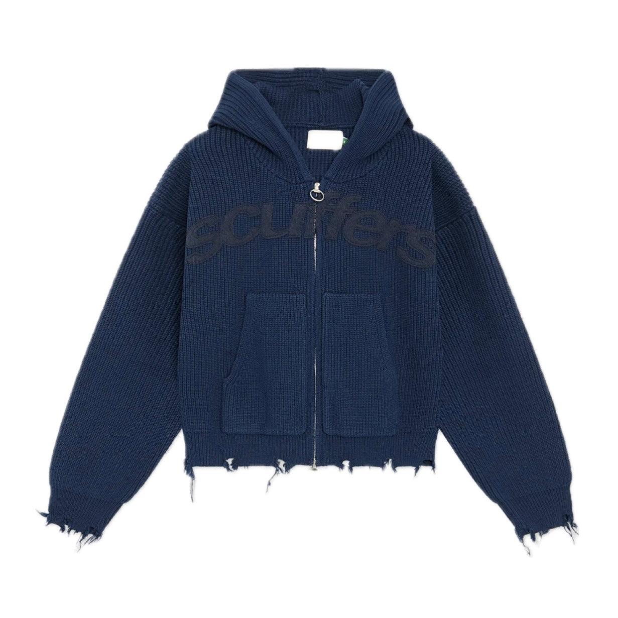 Sweater Scuffers Buzz Navy Knit Zipper