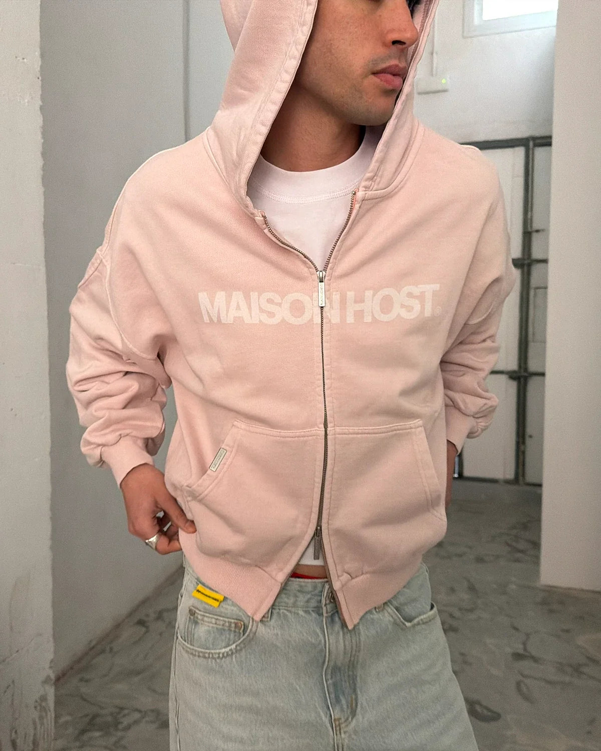 Poleron Maison Host Erode Wave Zipped Pink