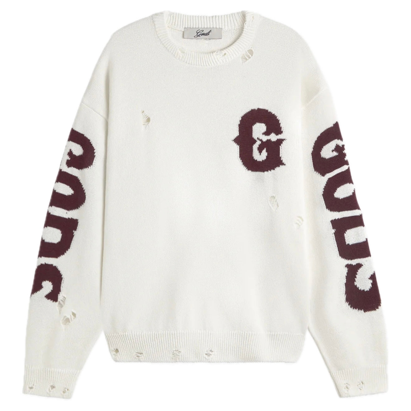 Sweater Fake Gods G Side Knitted White