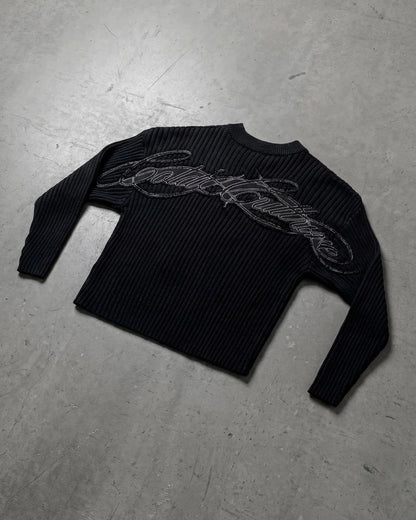 Sweater Cold Culture Messy Knit Black