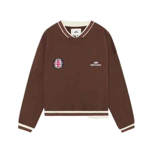Poleron Eme Studios Academy Choco Oversized Crewneck