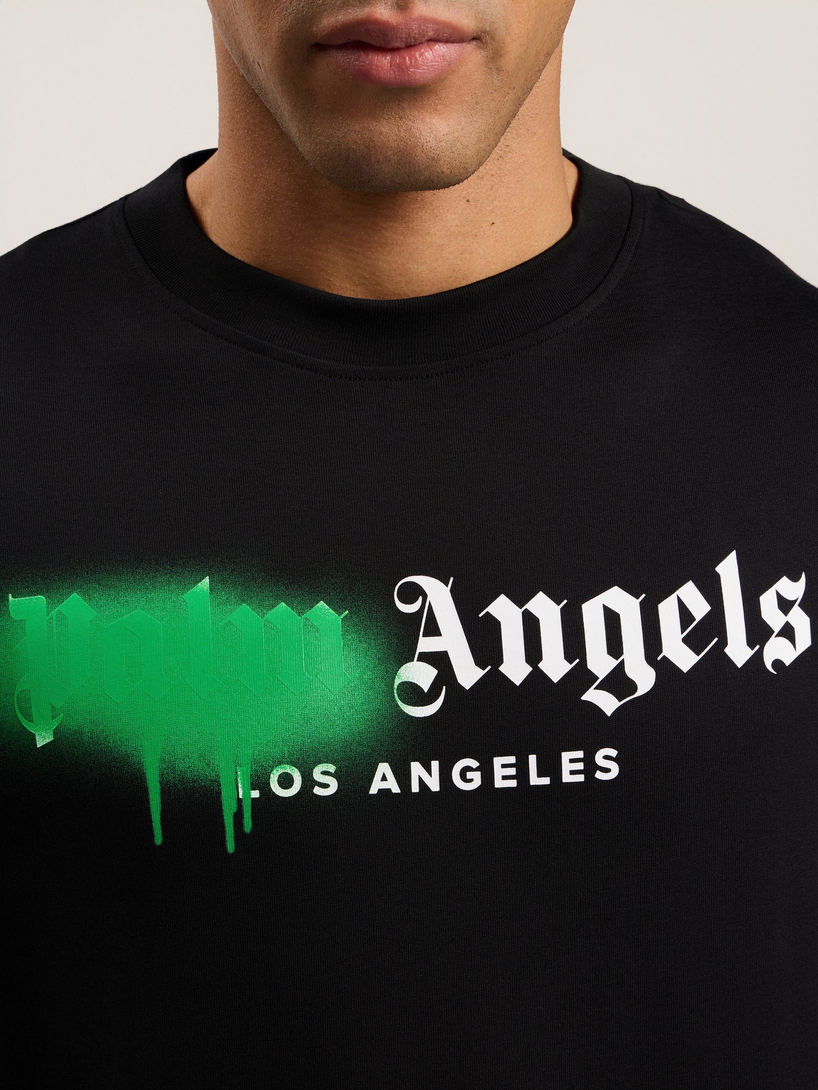 Polera Palm Angels Sprayed City Los Angeles Black/Green