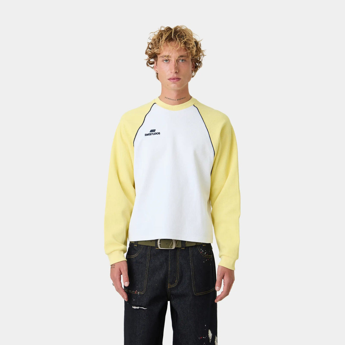 Polera Eme Studios Hanbal Lemon Waffle L/S
