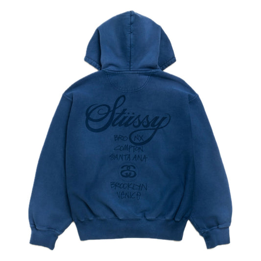 Poleron Stussy World Tour Zip Sun Faded Navy