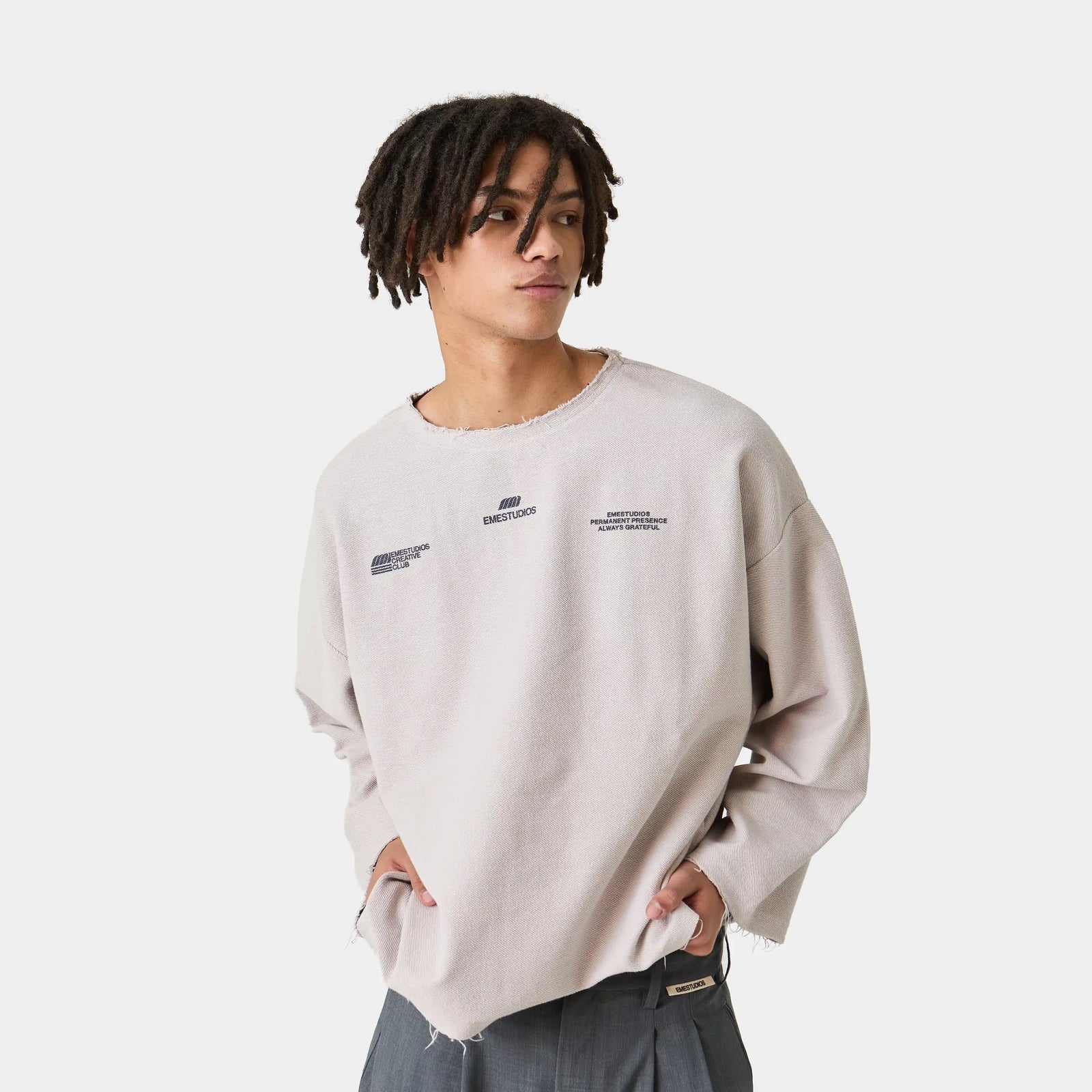 Poleron Eme Studios Suit Off Sand Crewneck