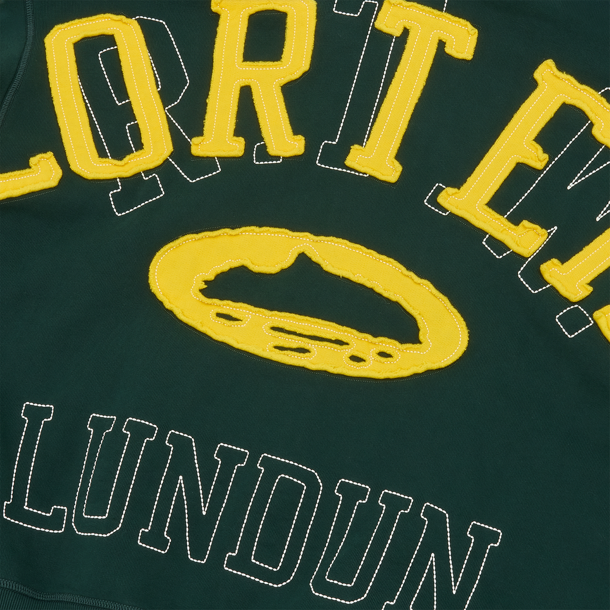 Poleron Corteiz Lundun Stitch Zip Forest/Yellow