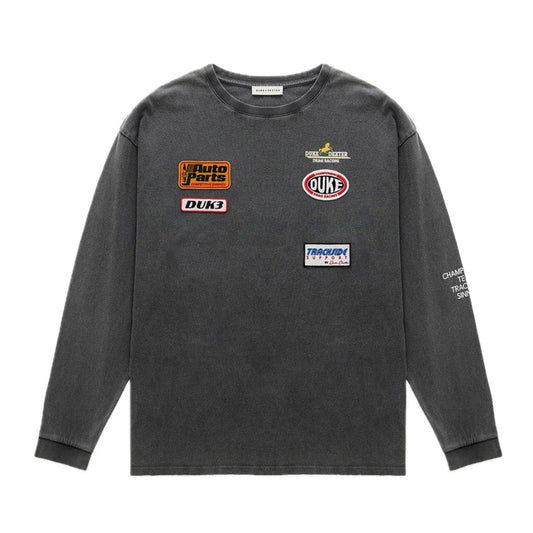 Polera Duke + Dexter DR4 Washed Black Track L/S Top