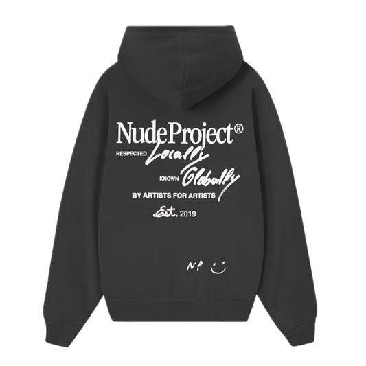 Poleron Nude Global Soon Zip-Up Hood Ash