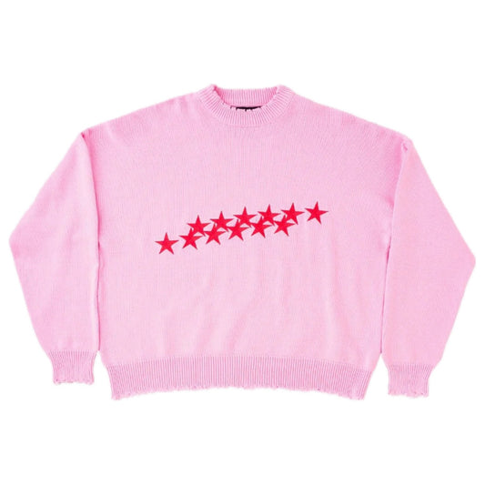 Sweater Cold Culture Stars Knit Pink