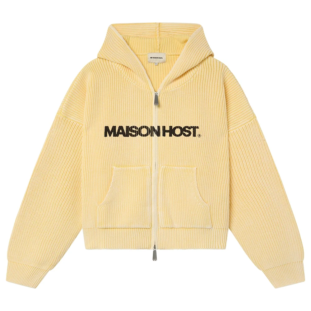 Sweater Maison Host Iconic Knit Zipper Yellow