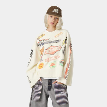 Poleron Eme Studios Waffle Off Sand Crewneck