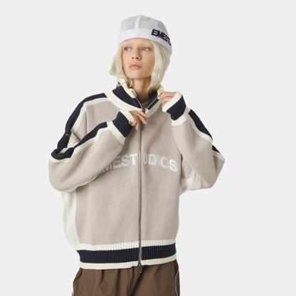 Sweater Eme Studios Echellor Off Sand Zipper Knit