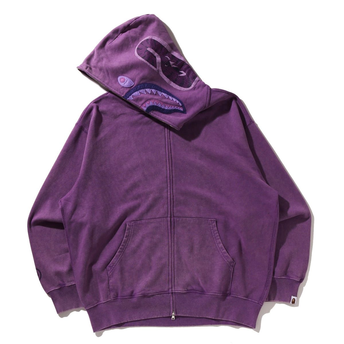 Poleron BAPE Garment Dye Shark Full Zip Relaxed Purple