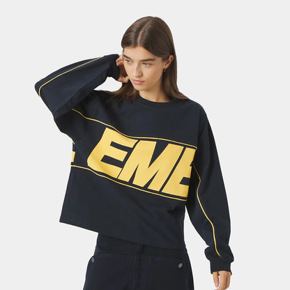 Poleron Eme Studios Crossline Navy Crewneck