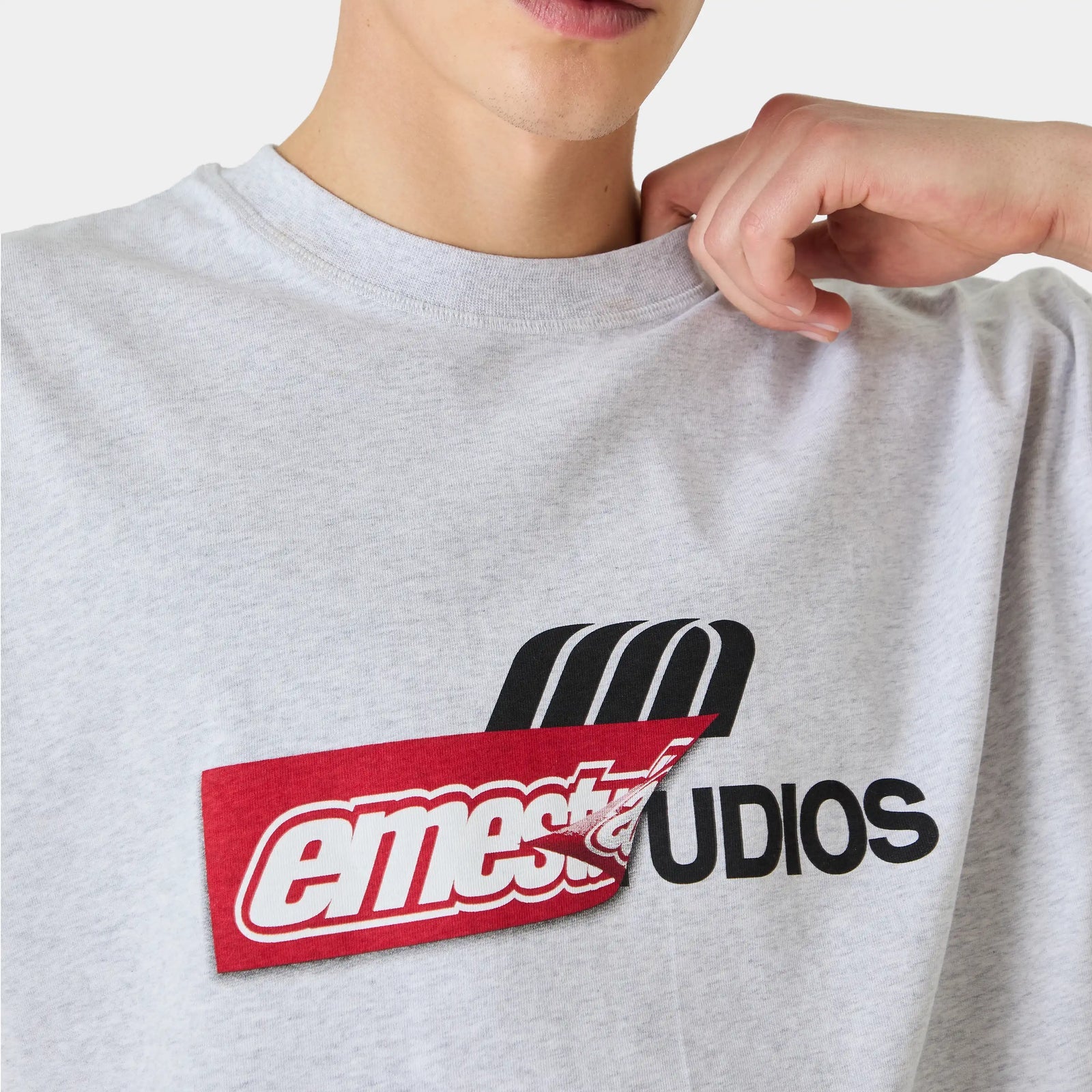 Polera Eme Studios Despiece Heather Grey