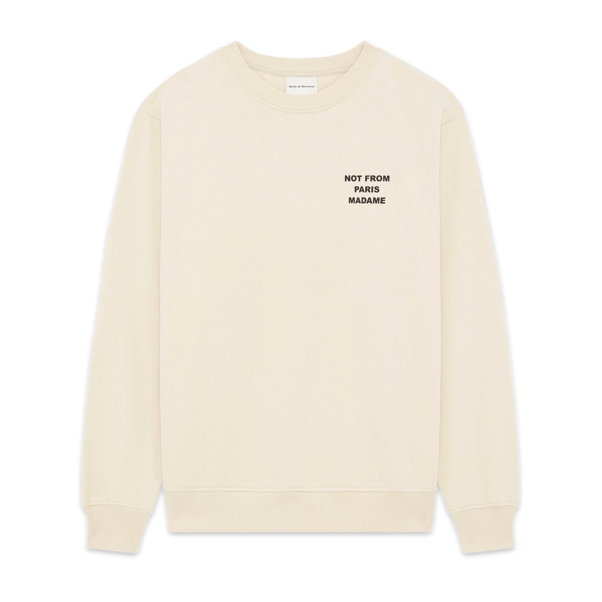Poleron Drole de Monsieur “NFPM” Sweatshirt Slogan Beige