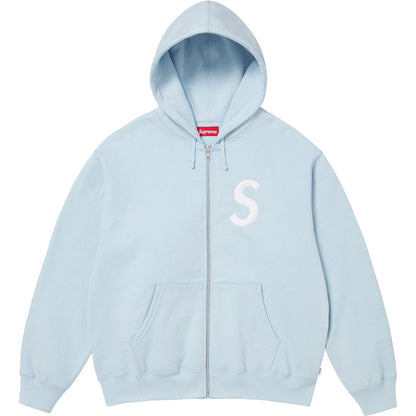 Poleron Supreme S Logo Zip Up Hooded Light Blue Sweatshirt
