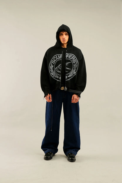 Sweater Scuffers CLG Black Knit Zipper