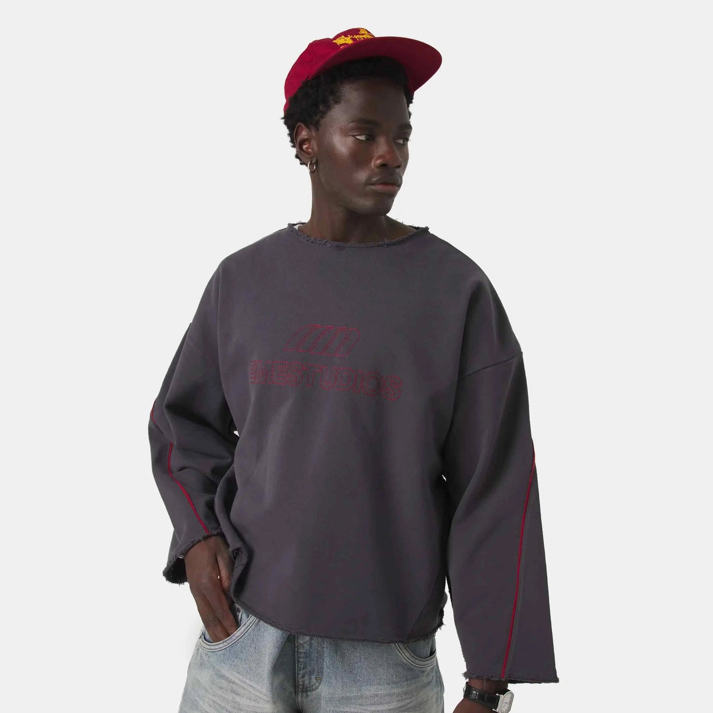 Poleron Eme Studios AFK Indigo Crewneck