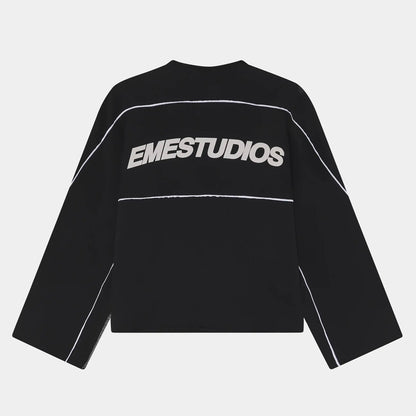 Poleron Eme Studios AFK Black Crewneck