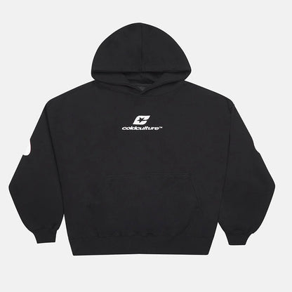 Poleron Cold Culture Curved Hoodie Black