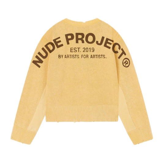 Sweater Nude Perfect Cropped Knit Yellow