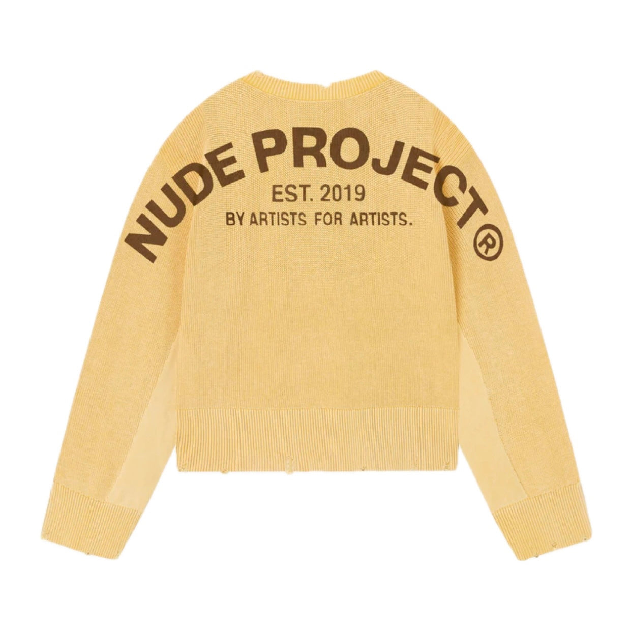 Sweater Nude Perfect Cropped Knit Yellow