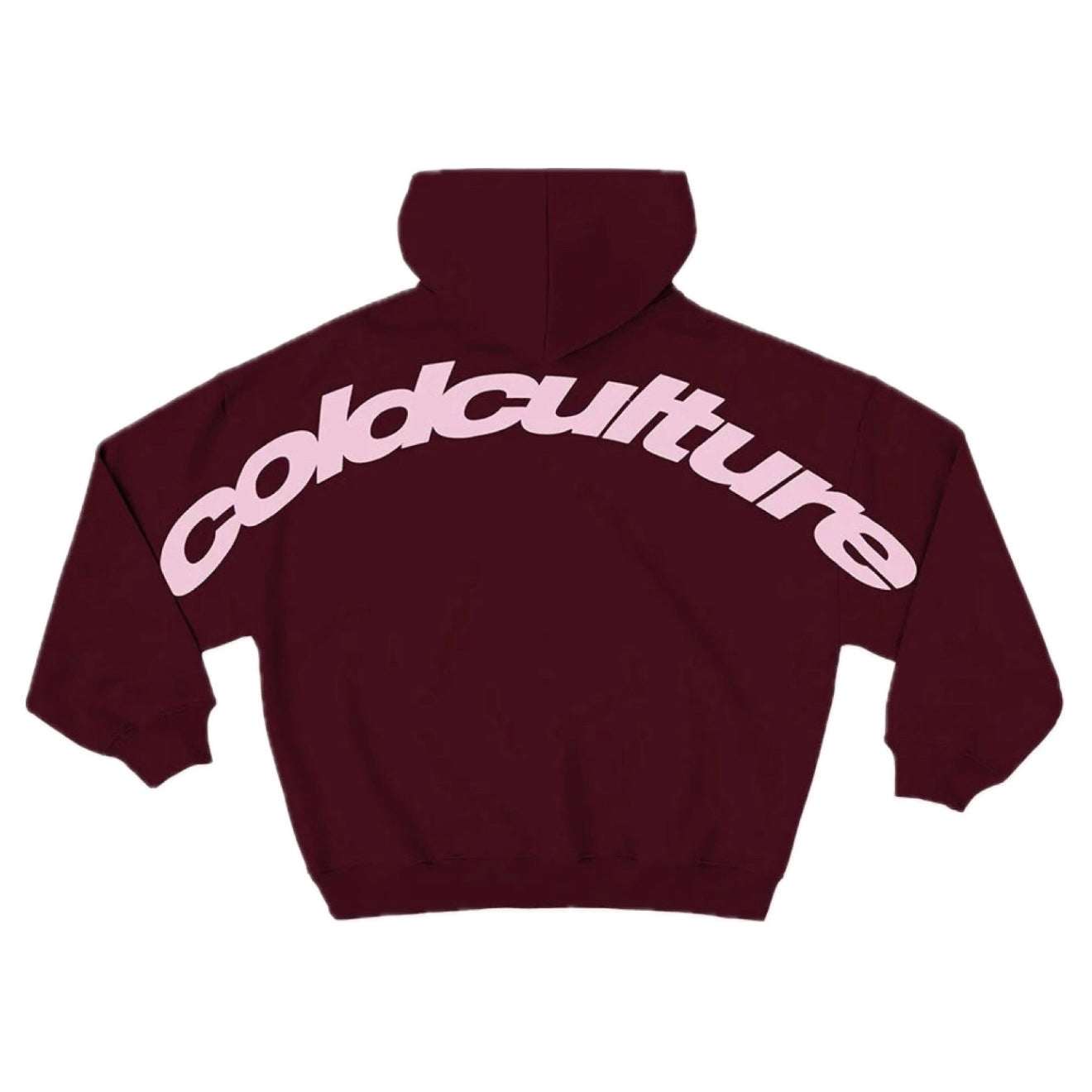 Poleron Cold Culture Curved Hoodie Wine Red