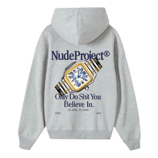 Poleron Nude Time Hood Grey Melange