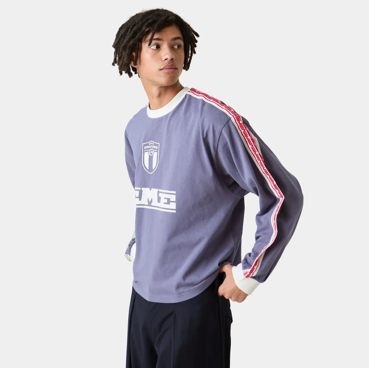 Polera Eme Studios Team Navy Oversized L/S