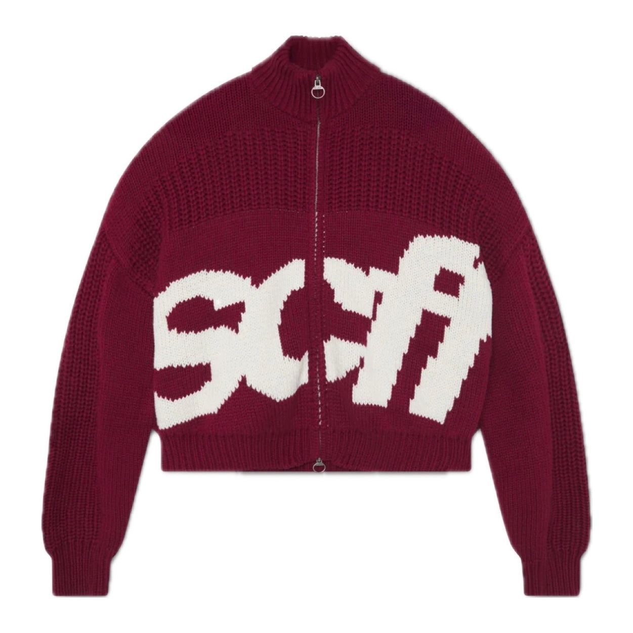 Sweater Scuffers Scff Red Zipper Knit