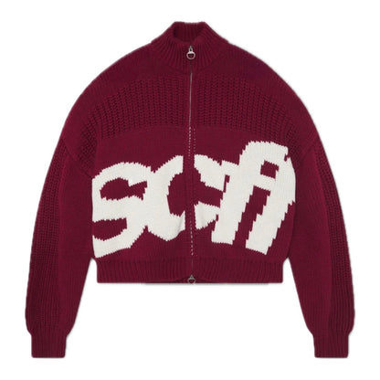 Sweater Scuffers Scff Red Zipper Knit