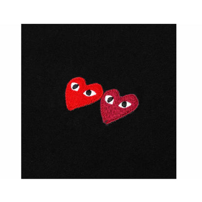 Polera CdG Play Double Hearts Tee Black