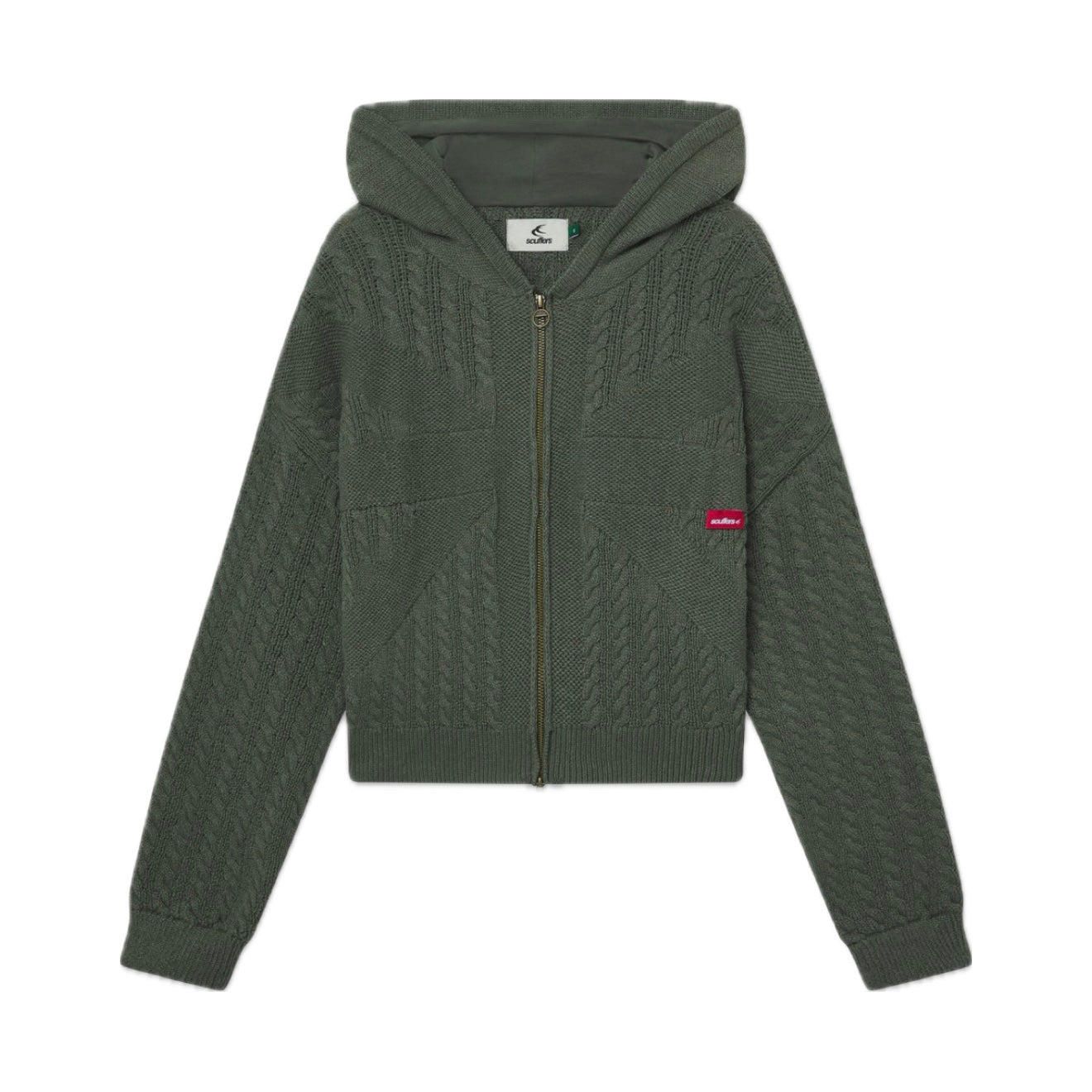 Sweater Scuffers Flag Green Knit Zipper