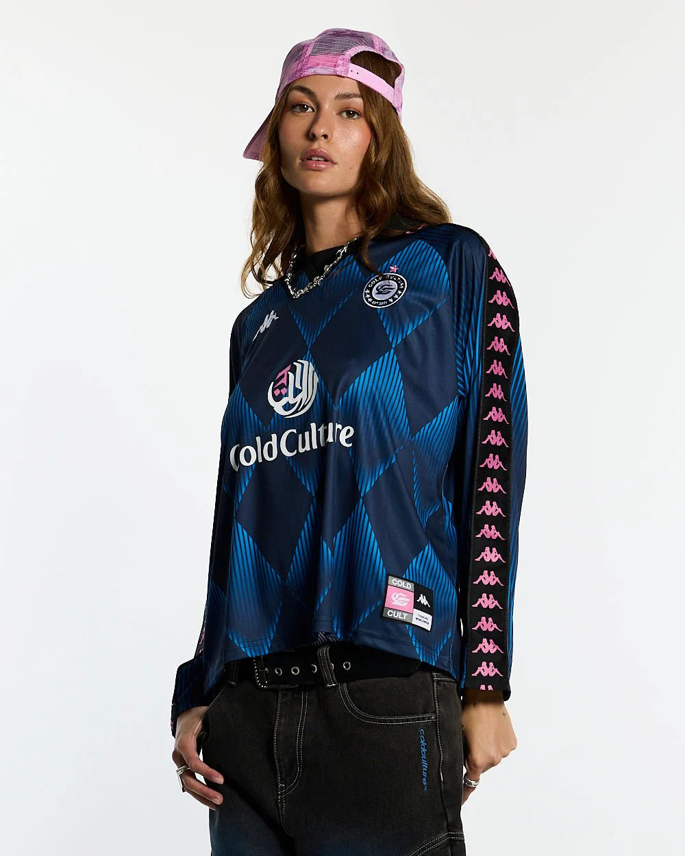 Polera Cold Culture x Kappa Longsleeve Jersey Blue