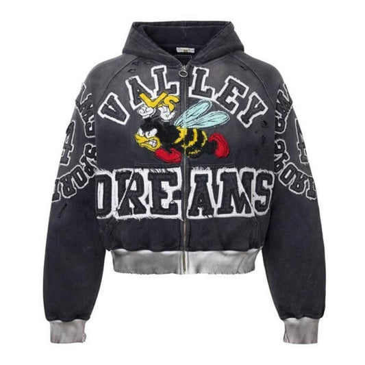 Poleron Vale Forever Valley Dreams Anthem Zip Up Black