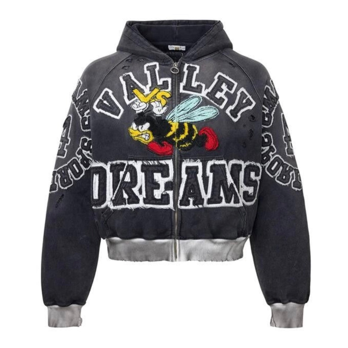 Poleron Vale Forever Valley Dreams Anthem Zip Up Black