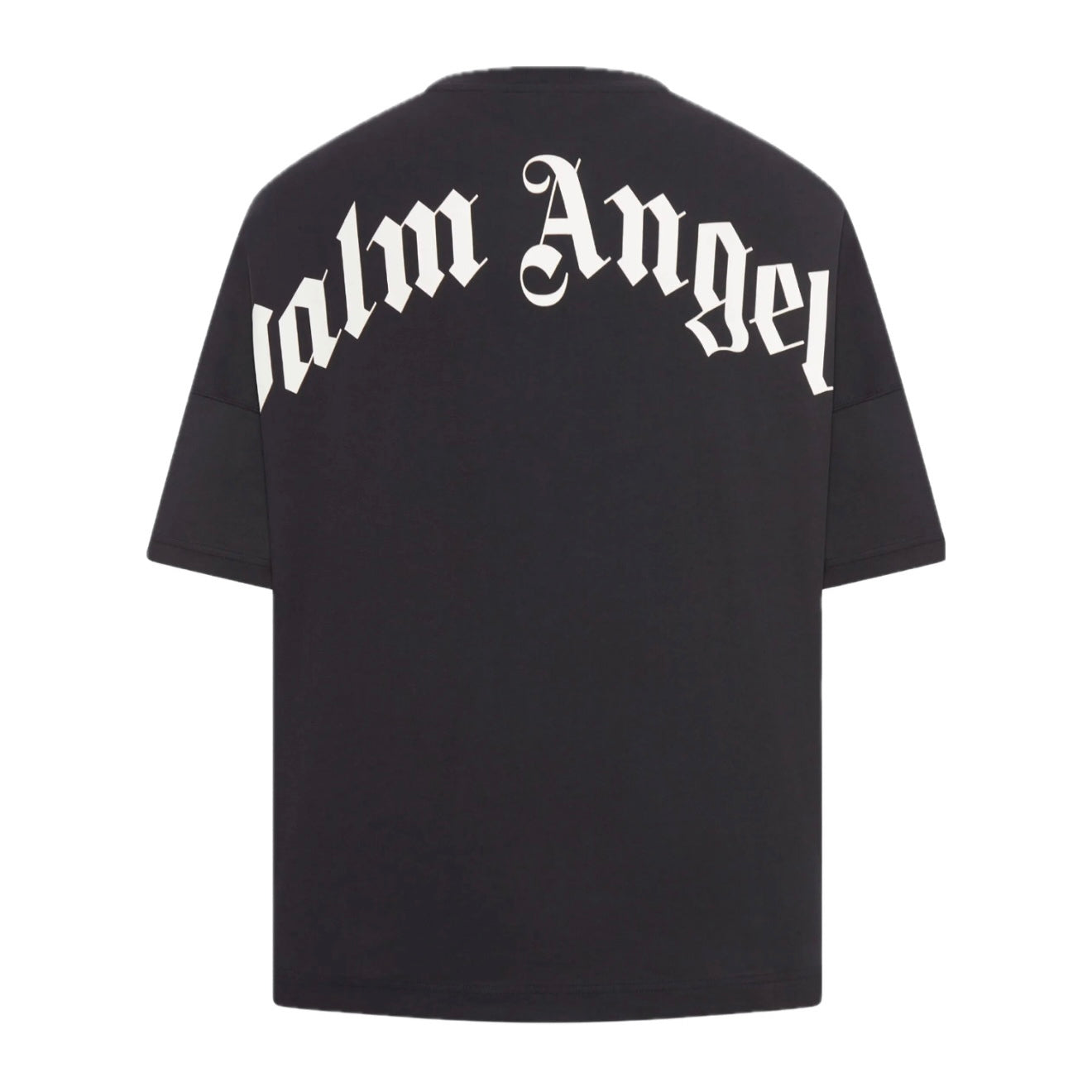 Polera Palm Angels Back Curved Logo Over Black/Off White