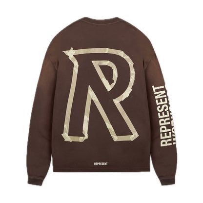 Polera Represent Masking Tape Initial Long Sleeve Cedar