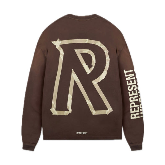 Polera Represent Masking Tape Initial Long Sleeve Cedar
