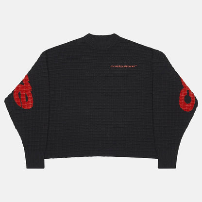Sweater Cold Culture Crunchy Waffle Knit Black