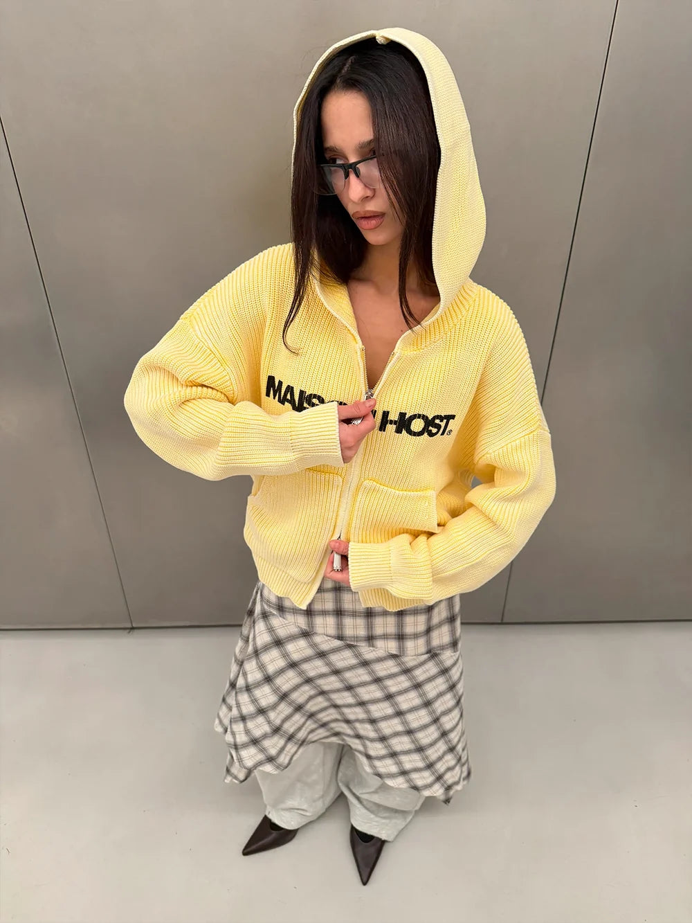 Sweater Maison Host Iconic Knit Zipper Yellow