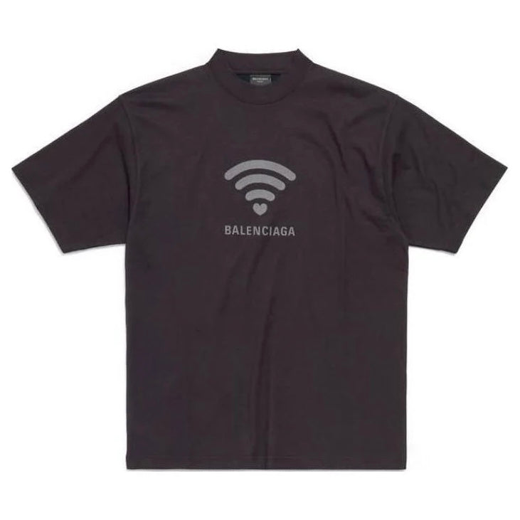 Polera Balenciaga WiFi Logo Tee Black