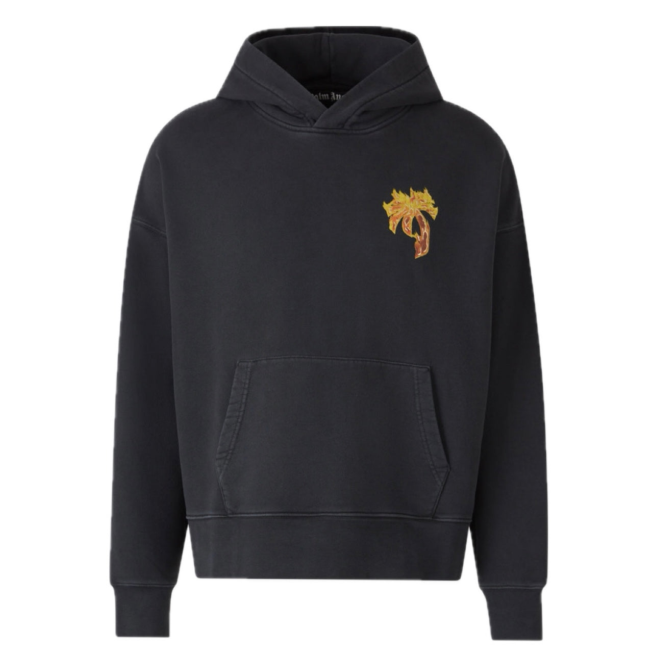 Poleron Palm Angels Burning Palm Black/Gold Hoody